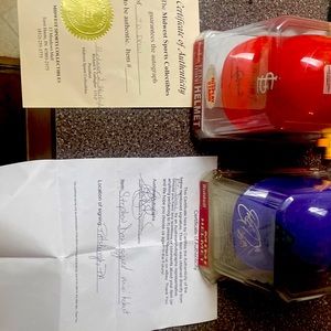 Stephen and JD drew autograph mini baseball helmets